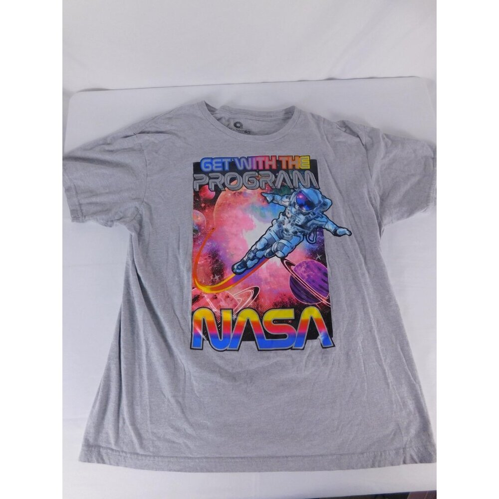 NASA Shirt Mens XL Gray Get With The Program Astronaut Space Tee Akademiks